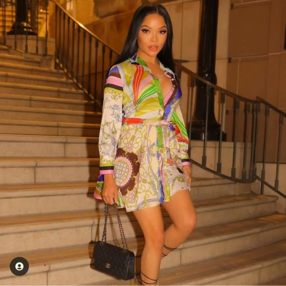 ZARA PRINTED MINI DRESS Medium - Picture 3 of 13